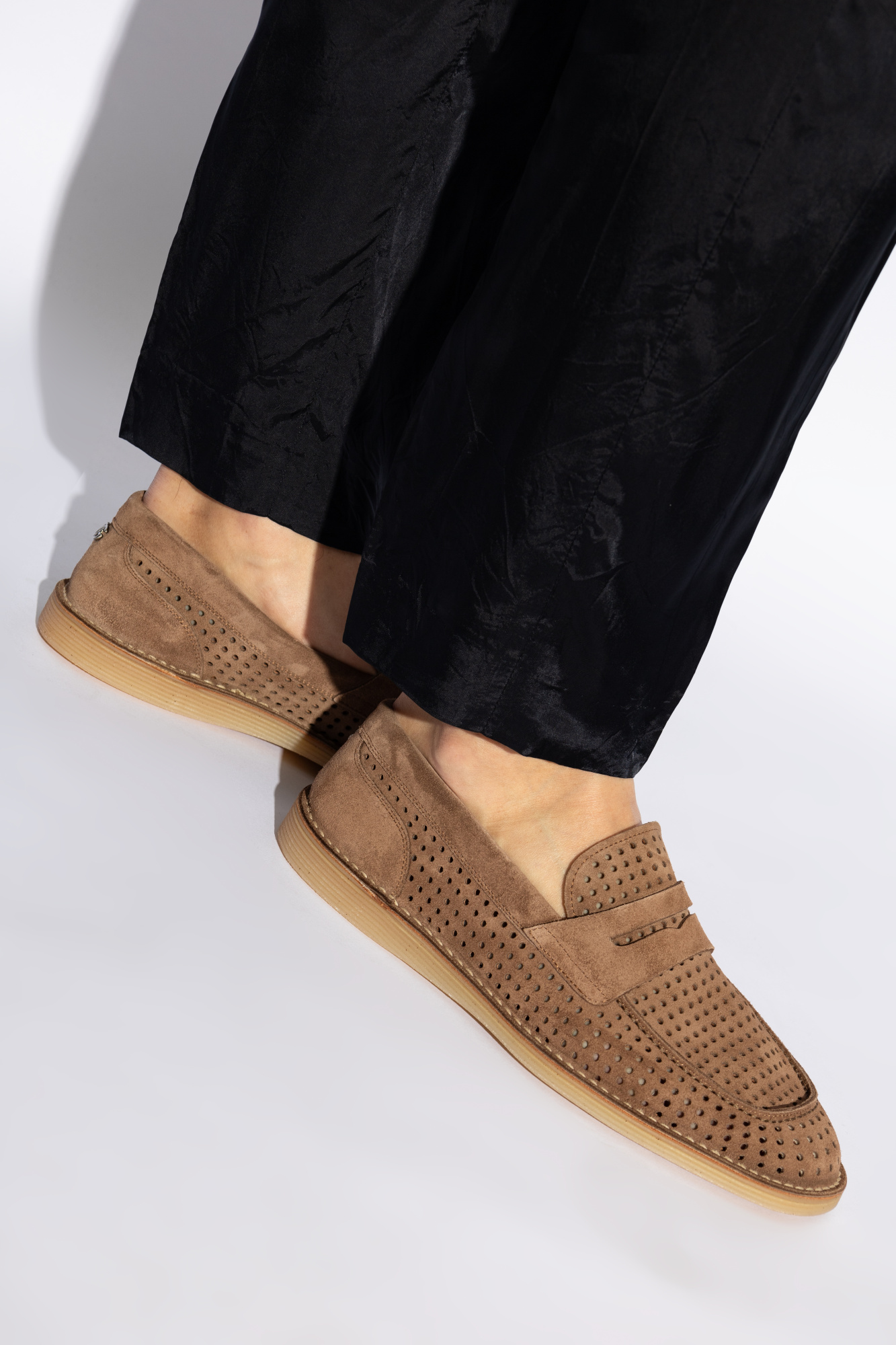 Dolce & Gabbana Blue Suede Leather Shoes Loafer Moccasin Shoes